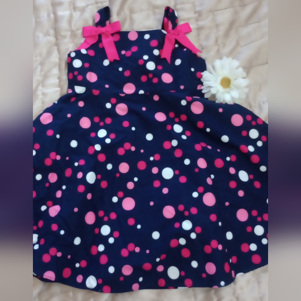 *3 for $30* Bonnie Jean Toddler Polka Dot dress with bows 4T